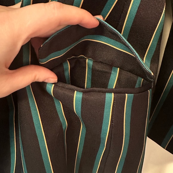 Black green yellow striped oversized blazer size medium - Picture 4 of 4